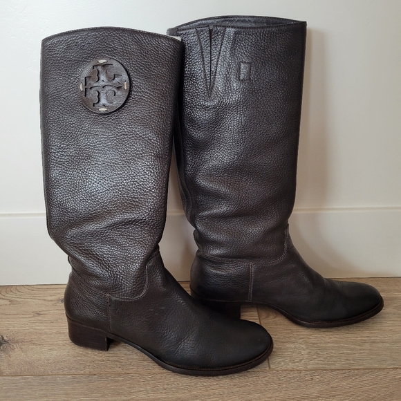 Tory Burch Keaton Riding Boot Chocolte Brw Size 9.5 - Picture 3 of 10